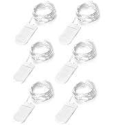 Blingstar Fairy Lights Battery Operated Christmas Lights 6 Pack 7Ft 20LED Mini String Lights Silv...