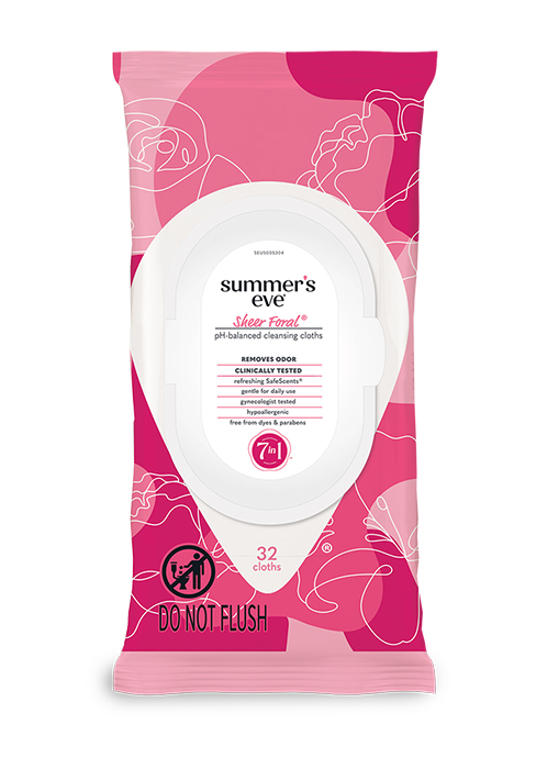 Summer's Eve Sheer Floral Refreshing Feminine Wipes