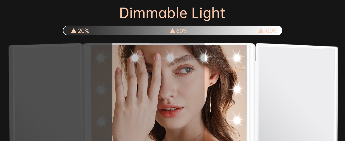 dimmable makeup mirror