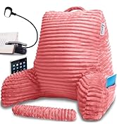 Homie Reading Pillow with Reading Light and Wrist Support, Has Arm Rests, and Back Support for Be...