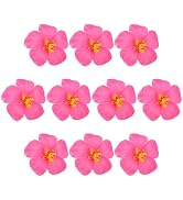 HOMSFOU 10PCS Hawaiian Faux Flowers Hibiscus Flowers Decoration Artificial Tropical Flower Vivid ...