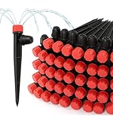 Copadri 50pcs Drip Emitters for 1/4" Irrigation Tubing, Easy Connect Adjustable 360 Degree Water ...