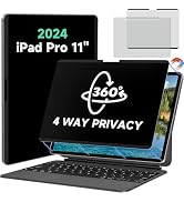 Magnetic 360° Privacy Screen Protector for iPad Pro 11 Inch 2024 M4 (5th Generation) Case Friendl...