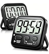 Antonki 2 Pack Digital Timer for Kids, Magnetic Countdown Kitchen Timers for Cooking, Egg, Classr...