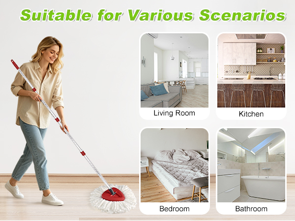Spin Mop Replace Heads Compatible with O-Cedar EasyWring 1 Tank Spin Mop System