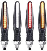 Motorcycle Turn Signal Lights, 4Pcs Front Rear Indicator Lights LED Brake Daytime Running Light f...