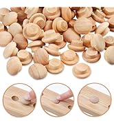 150pcs Wood Plugs,Button Plugs Screw Cap,Wooden Screw Hole Plugs,3/8" Button Screw Plugs,5/16" Wo...