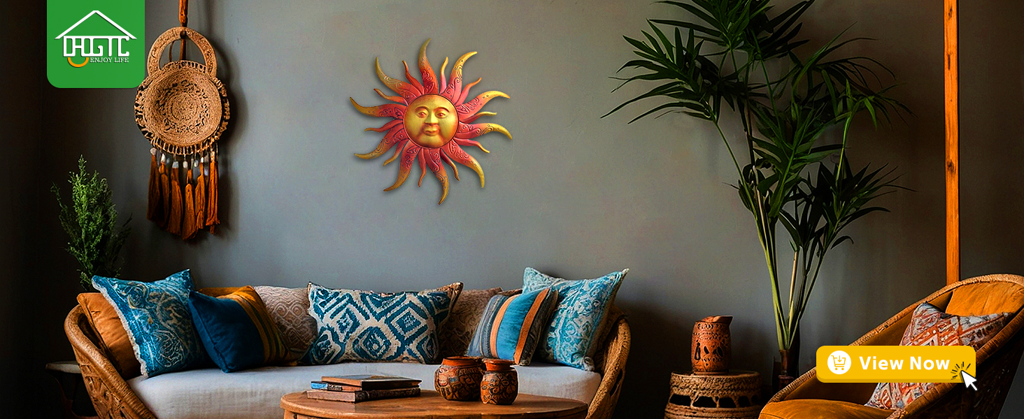outdoor metal sun wall decor