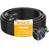Blackcow Outdoor Power Extension Cord,25 Ft,IPX6 Waterproof, Cold Weather & Fireproof, Heavy Duty...