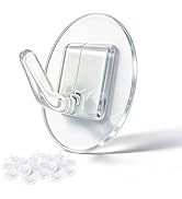 Fzundken 20 Pack Small Adhesive Wall Towel Hooks, Self Adhesive Transparent Waterproof Coat Hooks...