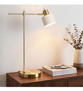 OYEARS 22.2" Modern Desk Lamp, Metal Table Lamp with LED Bulb, Adjustable Reading Lamps for Livin...