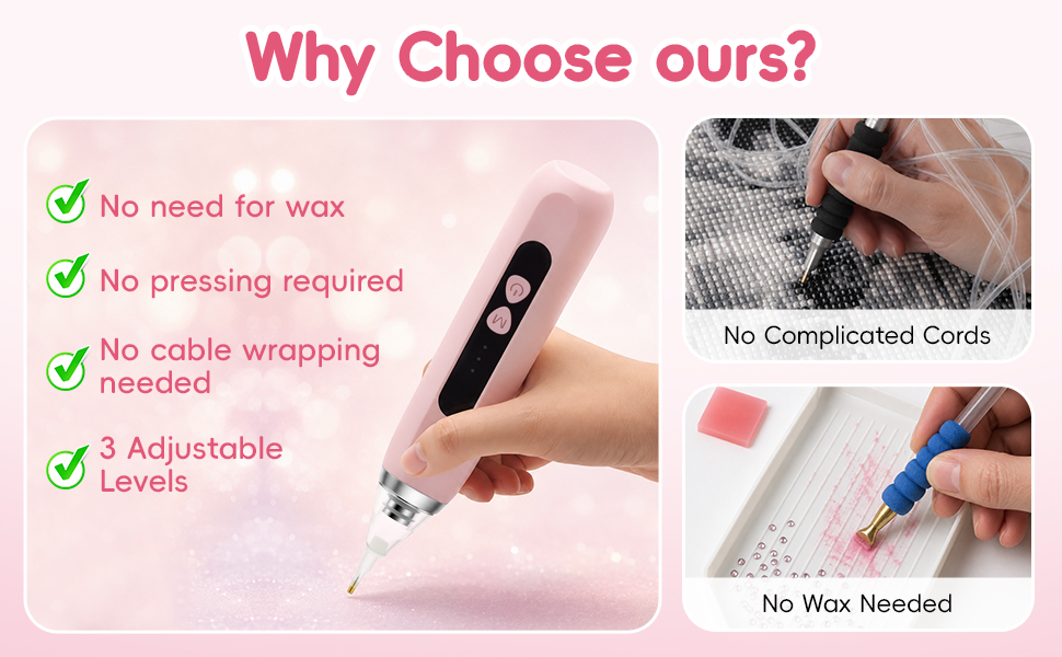 Electric Diamond Pen with Vacuum Technology,Vacuum Diamond Art Pen no Wax Needed