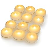 Homemory 3 Inch Flameless Floating Candles, White Real Wax, 100+ Hour, Battery Flickering Waterpr...