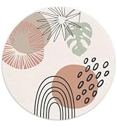 TuY-MouseP-036 Abstract Boho Mouse Pad, Minimalist Boho Botanical Rainbow Aesthetic Mouse Pads fo...
