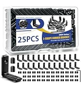 mankk 25PCS 2020 Aluminum Extrusion Black Corner Bracket T Slot Accessories L Shape Joint Angle H...