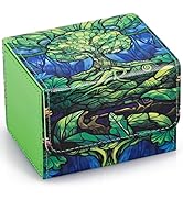 UAONO Card Deck Box for MTG, Trading Cards Storage Box Holds 120+ Sleeved Commander Deck, PU Leat...