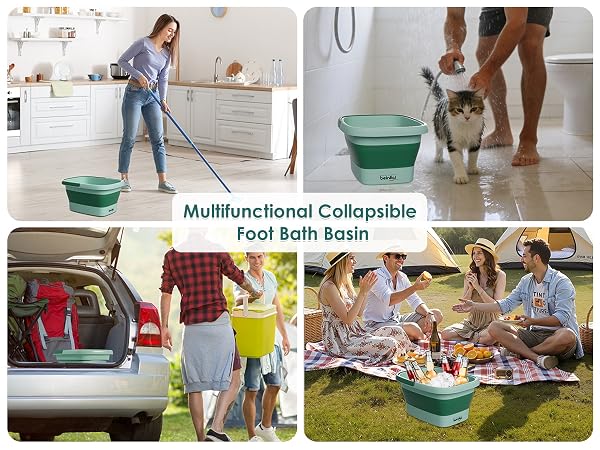 multifunctional collapsible foot bath basin