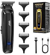 HIENA PRO Professional Electric Hair Trimmer for Men, Cordless Clipper Barber Haircut Tool with U...
