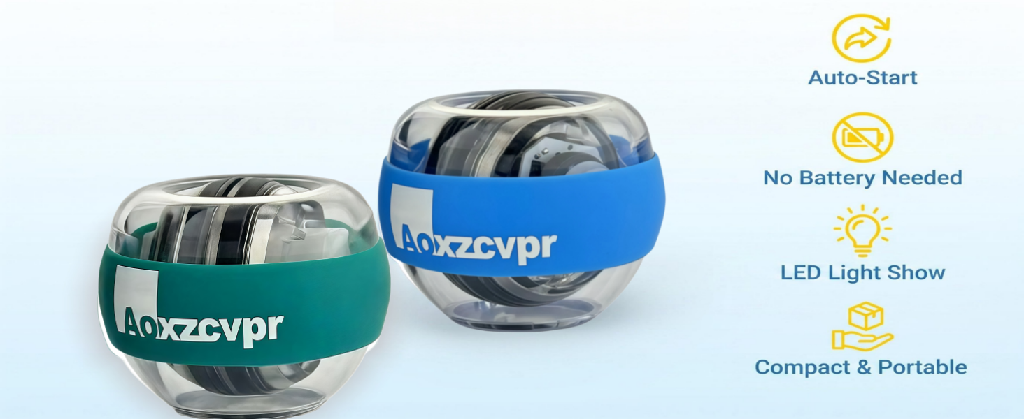 Wrist Ball auto Start Gyroscope Torque Ball No Battery Needed LED Light Show Compact & Portable