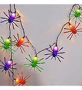 Halloween Spider String Lights, 8.5ft Hanging Halloween String Lights with 10 Edison Spider Light...