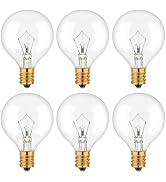 WokHok 25 Watt Wax Warmer Bulbs, Light Bulbs for Full Size Scentsy Warmers,G50/G16.5 Globe E12 Cl...