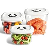 Vacuum Canister Set for Food Storage, 1L 1.5L 2L Airtight Containers Compatible with Most Vacuum ...