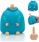 YORJLBK Funny Smiling Middle Finger Resin Sculpture,Novelty Quirky Finger Statue Desktop Decor,Fu...