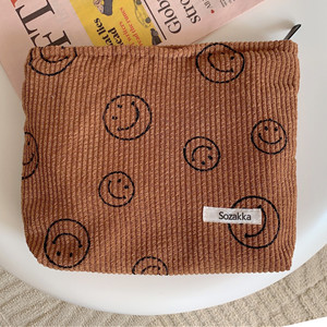Corduroy Cosmetic Bag Aesthetic Women Handbags Purses