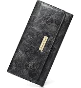 Pomelo Best Wallet Women RFID Blocking Trifold Credit Card Holder Slim Womens Wallet with Zipper ...
