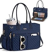 Bagstellar Teacher Bags for Women, 15.6 inch Laptop Work Tote Bag Quilted Nurse Bible Computer Sh...