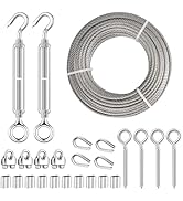 TooTaci 3/16 Wire Rope Kit with M8 Turnbuckles for Cables Wire, 50ft Stainless Steel Cable, Clamp...