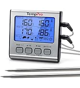 TempPro TP17 Dual Probe Digital Cooking Meat Thermometer Large LCD Backlight Food Grill Thermomet...