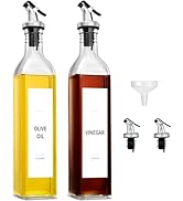 gmisun Olive Oil and Vinegar Dispenser Bottle Set, 2 Pack Oil and Vinegar Dispenser Bottle, 17oz ...