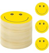 JarThenaAMCS 24 Pack Smile Face Sticky Notes Yellow Round Self Adhesive Memo Pads Funny Notepads ...