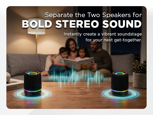 Separate the two speakers for immerseive stereo sound.