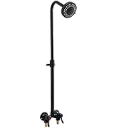 Dbbsfst Outdoor Shower Kit Dual Handle Extendable Exposed Pipe Outdoor Shower Fixtures System wit...