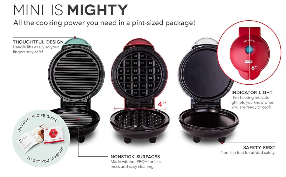 waffle; griddle; grill; dash; mini; makers; iron