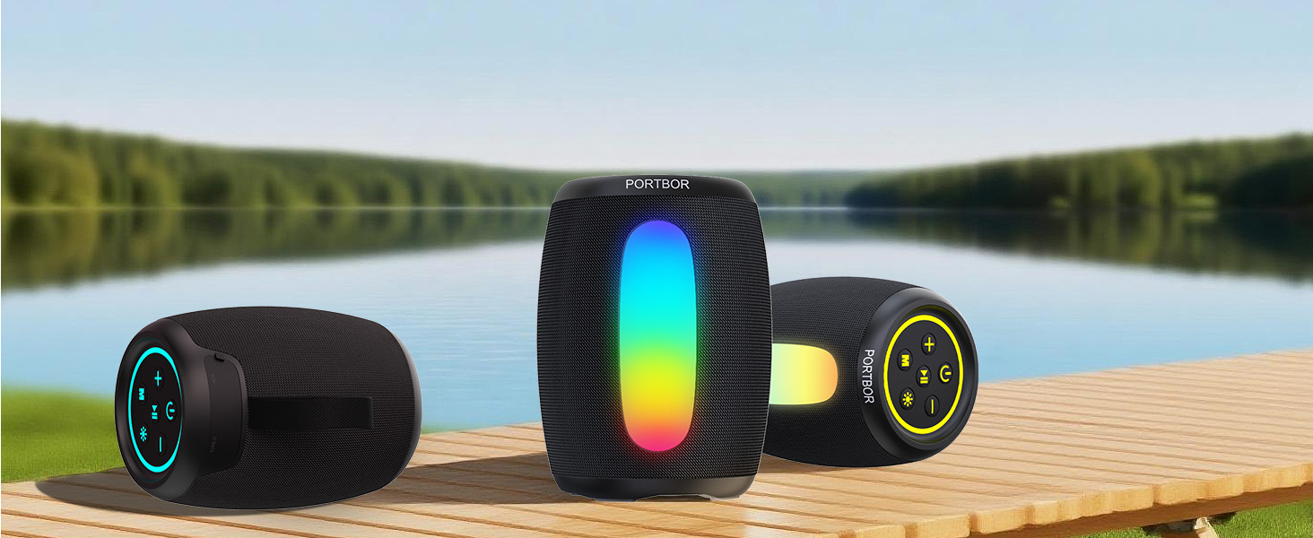 PORTBOR Bluetooth Speaker, portable wireless speaker with powerful stereo loud sound