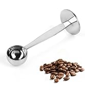 Silver Coffee Scoop Portable Stainless Steel Stand 2 In 1 Coffee Powder Measuring Scoops Tamper S...