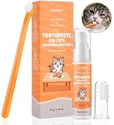 ulroyda Cat Dental Kit with Salmon Flavor Toothpaste 1.06 oz | Enzymatic Cat Toothpaste, Includes...