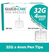GLUCO-CARE Pen Tips 32G x 4mm, Universal Fit, 100/bx, Sterile, Comfort