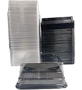 Cake Box - 50 sets 4 Inch X 2-1/8 Inch Clear Plastic Mini Cake Box - Feast Cupcake Box - Muffin B...