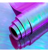 Flyhill Iridescent Purple Wrapping Paper Roll-17inch*32.8ft(46.8sqft- Shiny Gift Wrap for Birthda...