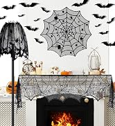 5Pack Halloween Decorations Indoor Halloween Spider Web Tablecloth Table Runners Fireplace Mantel...