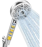 6-Setting Filtered Handheld Shower Head, JDO High Pressure Shower Head with Replaceable Filter Ca...