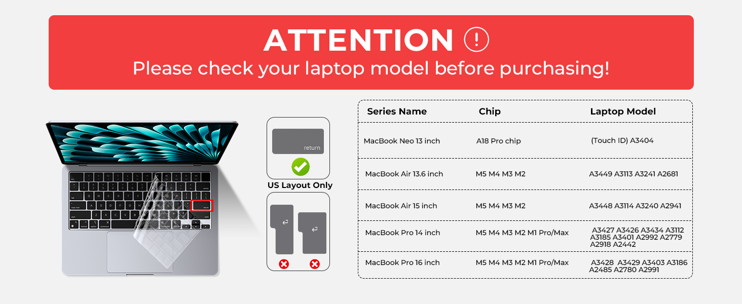 MacBook AIR 15 keyboard cover m5