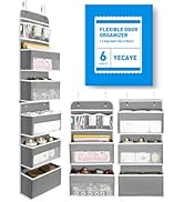 Yecaye 6-Tier Over the Door Storage Organizer, Flexible 1 Split into 2 Swing-proof Hanging Bathro...