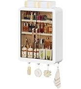 DASITON Wall Mounted Large Capacity Makeup Organizer,Dustproof Cosmetic Organizer,Bathroom Organi...