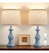 Hikczc Vintage Table Lamp for Living Room Bedroom, 18.5" Farmhouse Bedside Lamps Nightstand Lamp ...