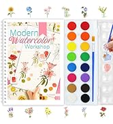 apolyone Beginners Watercolor Workbook for Adults -Step-by-Step Coloring Book Set-12 coloring boo...